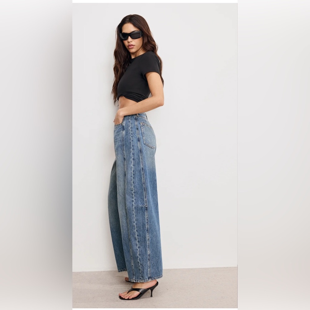 NWT Good American Good extreme barrel jeans - Picture 6 of 9